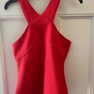 Anthropologie red halter tank medium